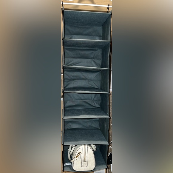 Smirly Hanging 6 Shelf Storage Closet Organizer w Hooks & 3 Pockets, Brand New - Picture 4 of 6